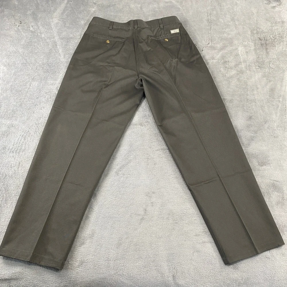 Vintage Bugle Boy Pants Mens 38x32 Green Pleated Chino Trousers 90s Regular